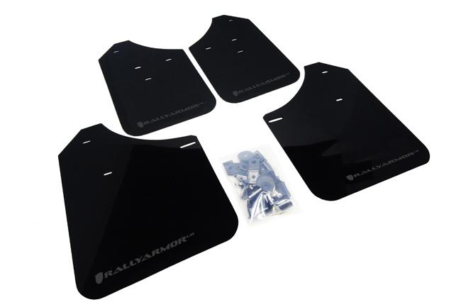 Rally Armor Black Mud Flap/Grey Logo (2002-2007 Impreza RS, Impreza WRX, Impreza 2.5i, Impreza WRX STI) - MF1-UR-BLK/GRY