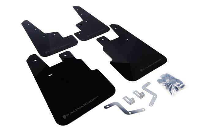 Rally Armor Black Mud Flap/Grey Logo (2014-2018 Forester) - MF28-UR-BLK/GRY