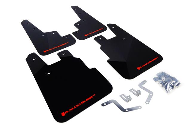 Rally Armor Black Mud Flap/Red Logo (2014-2018 Forester) - MF28-UR-BLK/RD