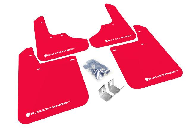 Rally Armor Red Mud Flap/White Logo (1993-2001 Impreza RS, Impreza LX, Impreza) - MF2-UR-RD/WH