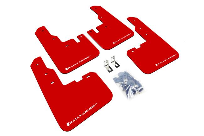 Rally Armor Red Mud Flap/White Logo (2016-2018 RAV4) - MF44-UR-RD/WH