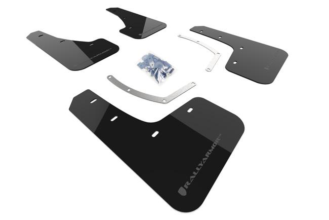 Rally Armor Black Mud Flap/Grey Logo (2019-2025 Ascent, Ascent Base, Ascent Limited, Ascent Premium, Ascent Touring) - MF49-UR-BLK/GRY
