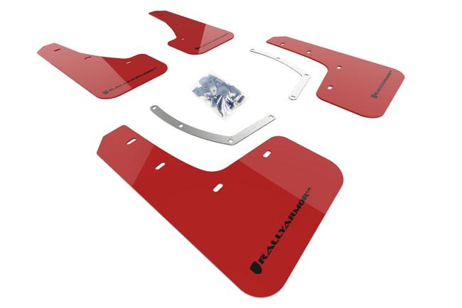 Rally Armor Red Mud Flap/Black Logo (2019-2025 Ascent, Ascent Base, Ascent Limited, Ascent Premium, Ascent Touring) - MF49-UR-RD/BLK