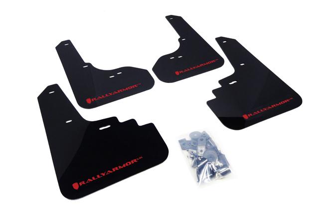 Rally Armor Black Mud Flap/Red Logo (2005-2009 Legacy, Outback) - MF4-UR-BLK/RD