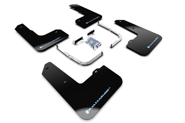 Rally Armor Black Mud Flap/Performance Blue Logo (2019-2022 Veloster N) - MF57-UR-BLK/PBL