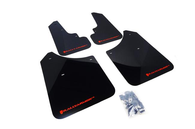 Rally Armor Black Mud Flap/Red Logo (2004-2008 Subaru Forester) - MF5-UR-BLK/RD