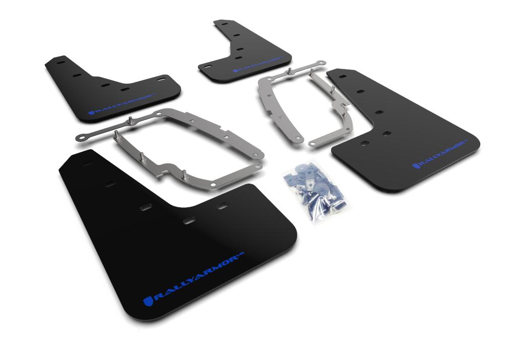 Rally Armor Black Mud Flap/Blue Logo (2017-2023 3) - MF62-UR-BLK/BL