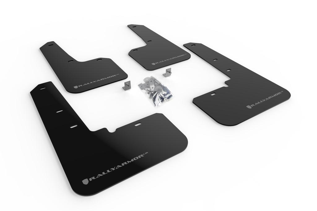 Rally Armor Black Mud Flap/Silver Logo (2020-2025 Outback) - MF66-UR-BLK/SIL