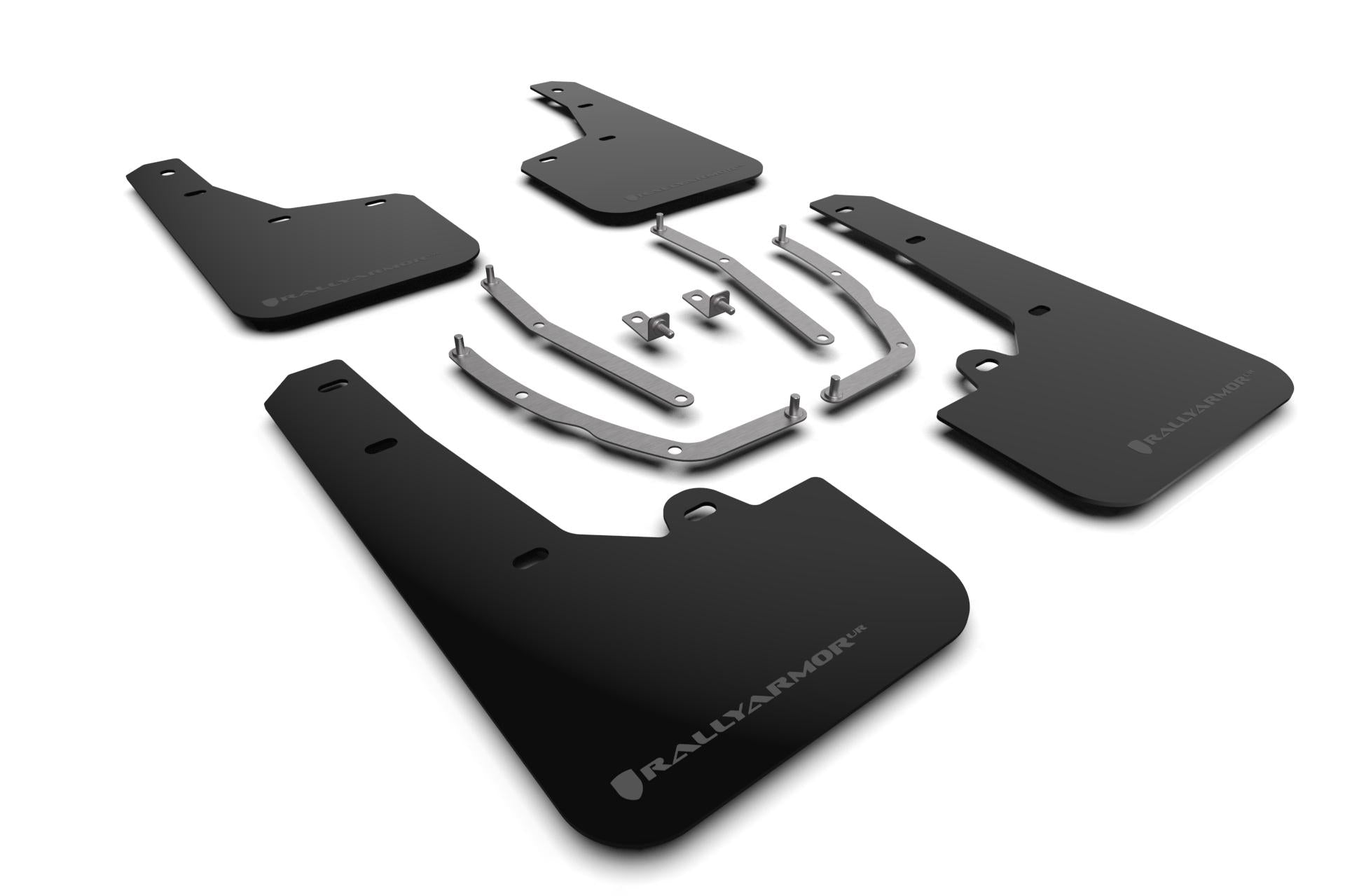 Rally Armor Black Mud Flap/Grey Logo (2022-2024 Tucson) - MF75-UR-BLK-GRY
