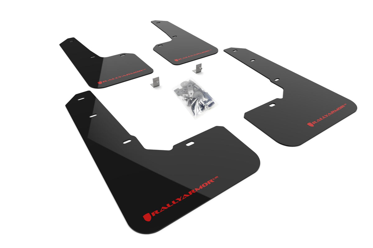 Rally Armor Black Mud Flap/Red Logo (2022-2025 Outback Wilderness) - MF76-UR-BLK/RD