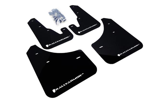 Rally Armor Black Mud Flap/White Logo (2004-2009 3 i, 3 S, 3 Mazdaspeed) - MF9-UR-BLK/WH