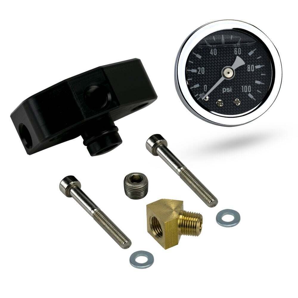 Metco MFP0007 V-6/V-8 Mustang Fuel Rail Adapter with Fuel Pressure Gauge (2005-2010 FORD)