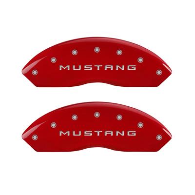 MGP Set Of 4: Red Finish, Silver Mustang / GT (2010-2014 Mustang Base, Mustang GT) - 10198SMGTRD