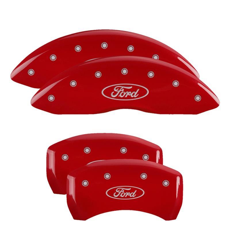 MGP Set Of 4 Caliper Covers No Engraving: Classic Caliper Covers Black Powder Coat (2011-2019 Ford Explorer) - 10229SCLCBK