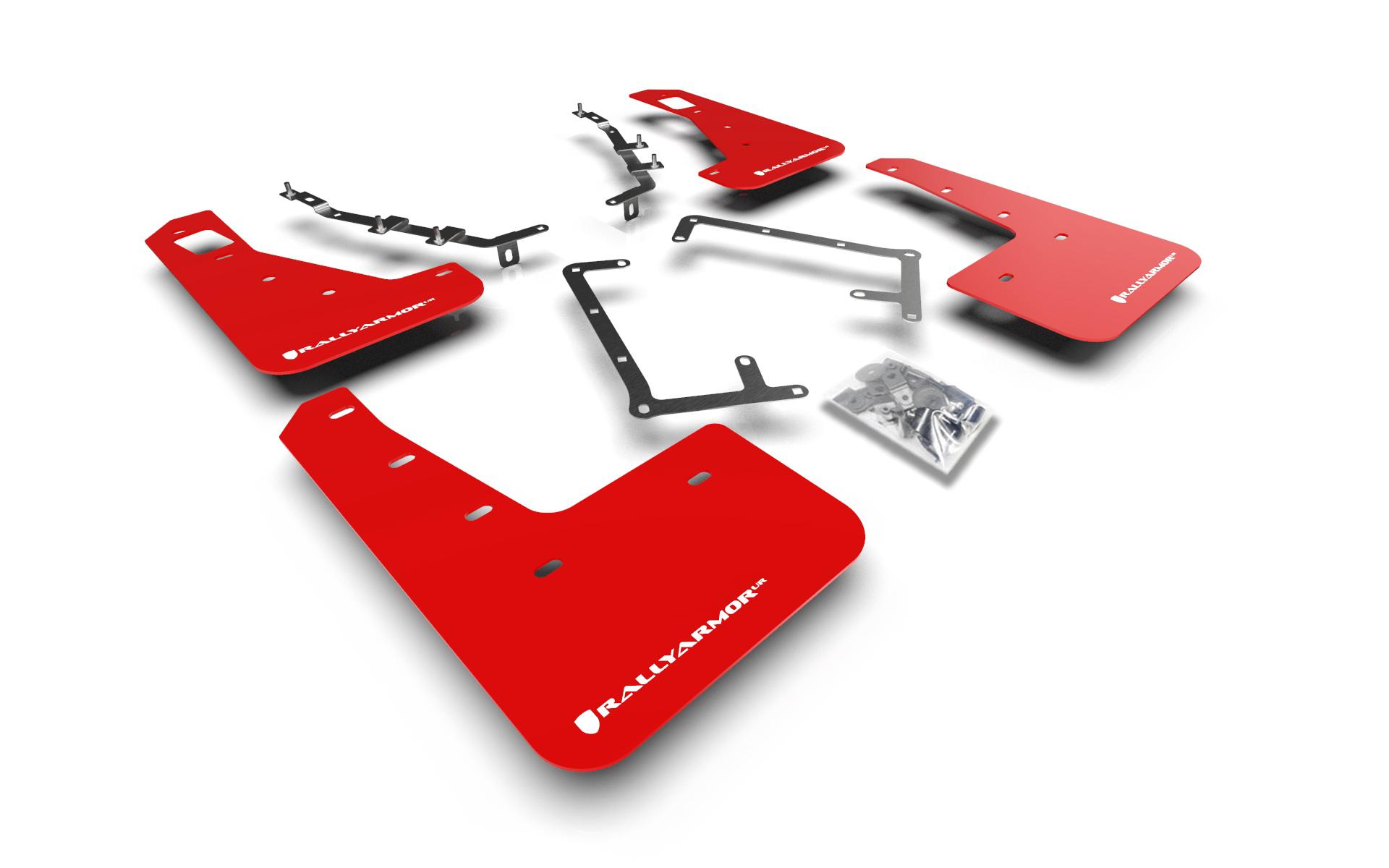 Rally Armor Red Mud Flap/White Logo - MF56-UR-RD/WH