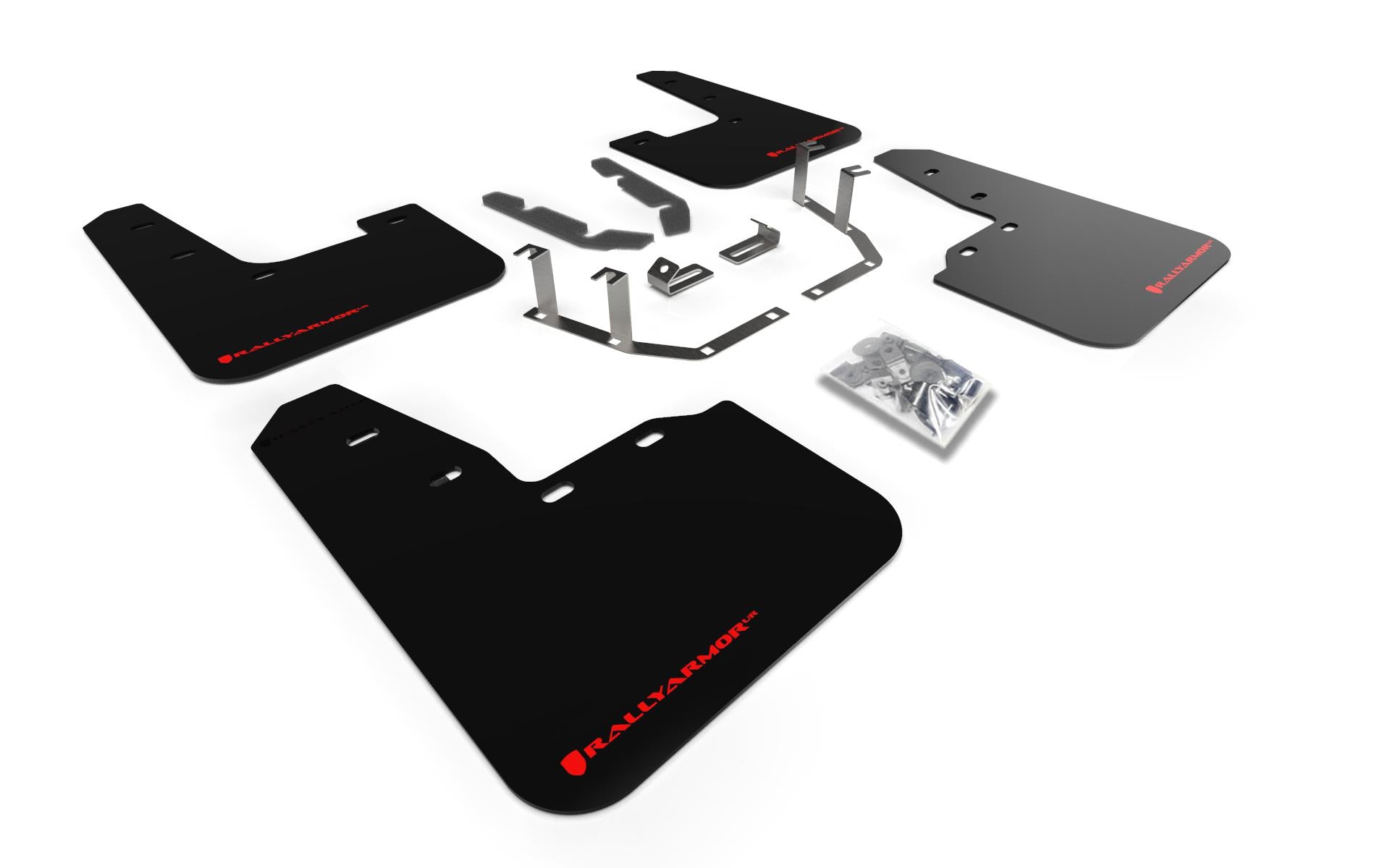 Rally Armor Black Mud Flap/Red Logo - MF60-UR-BLK/RD