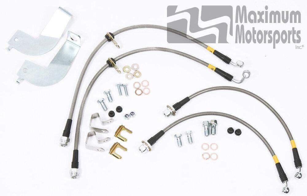 Maximum Motorsports 99-04 Cobra Stainless Braided Brake Line Kit - MMBK6P