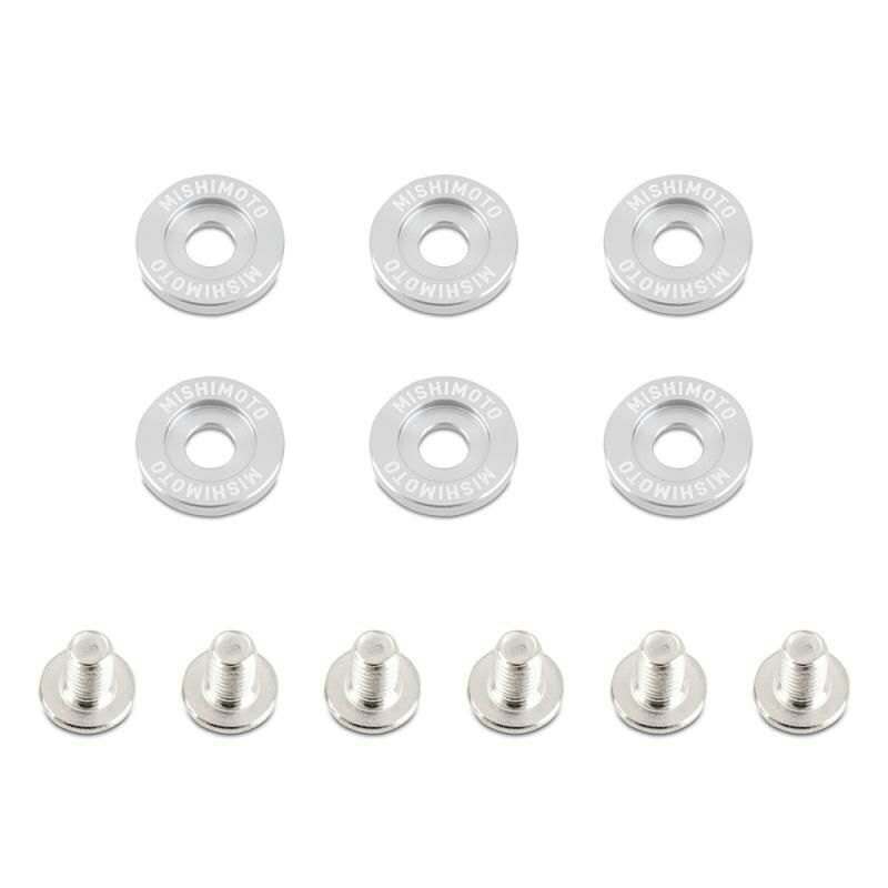 Mishimoto M6 X 1.0 Fender Washer And Bolt Kit, 16.7Mm Od, 6 Pcs, Silver - MMFW-SM-6SL