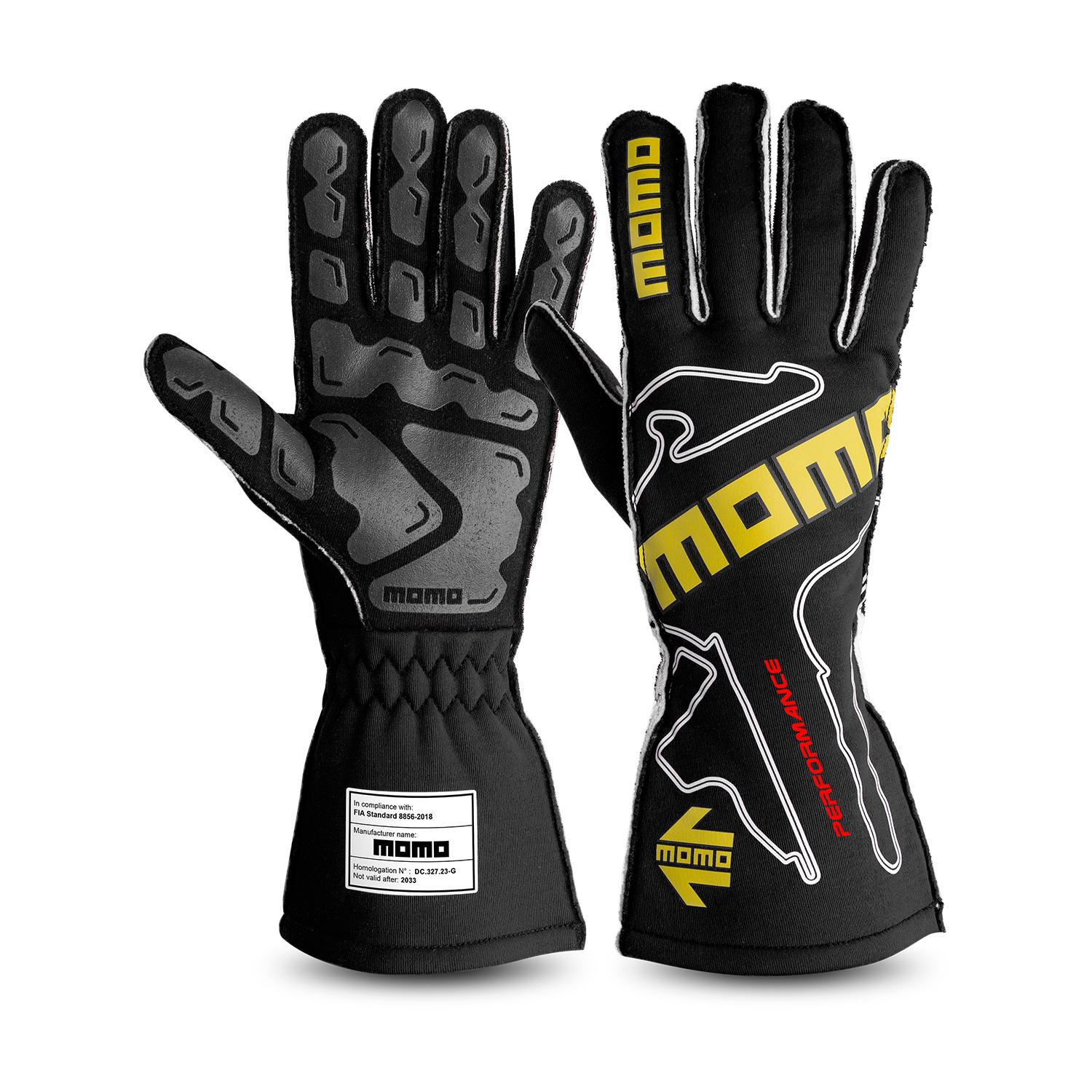 Momo GLOVES PERFORMANCE BLACK 08 FIA 8856-2018 - GUPERFOBLK08