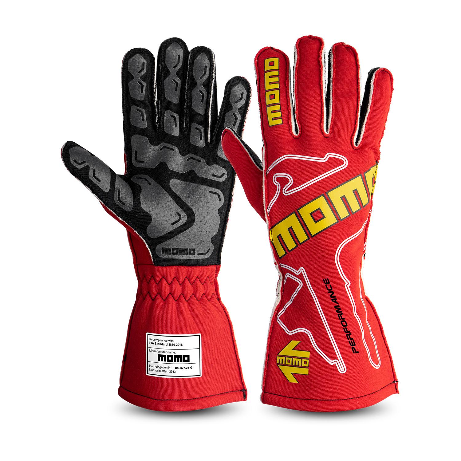 Momo GLOVES PERFORMANCE RED 11 FIA 8856-2018 - GUPERFORED11