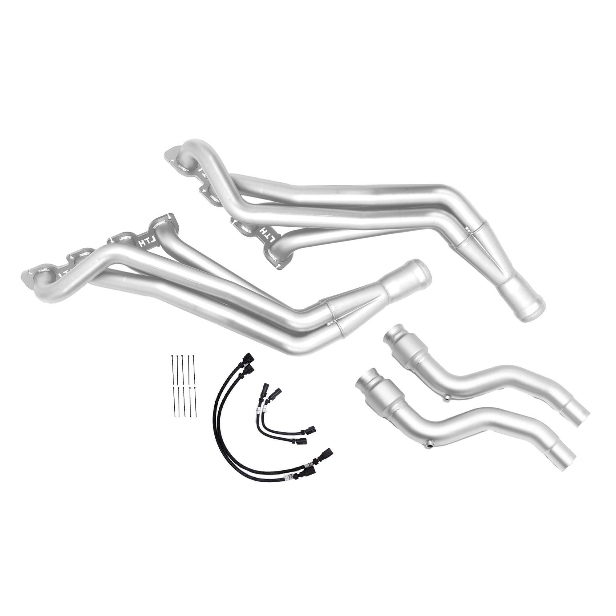 Long Tube Headers Equal Length Long Tube 2" 304 Stainless Steel Primary Headers and Connection Pipes, Factory Bolt in / 18 Gauge - EcoF | Titan Finish (2006-2023 LX Mopar) - DGLH00006T