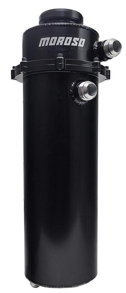 Moroso Dry Sump Tank, 2 Piece, 6" Dia, 20" Tall, 8 Qt, Black Powder Coat - 22030