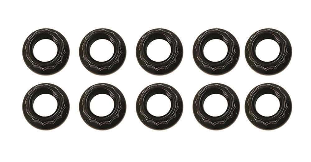 Moroso FLANGE NUT, 5/16-24, 12 POINT, 10 PACK, BLACK OX - 38839