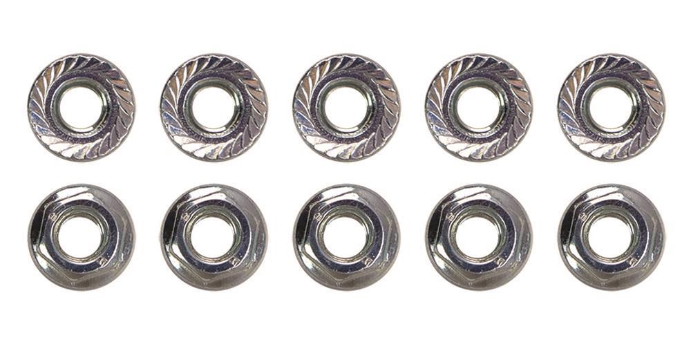 Moroso FLANGE NUT HEAD HEAD, M6 X 1.0, SERRATED FACE, 10 PACK, CLEAR ZINC - 38845