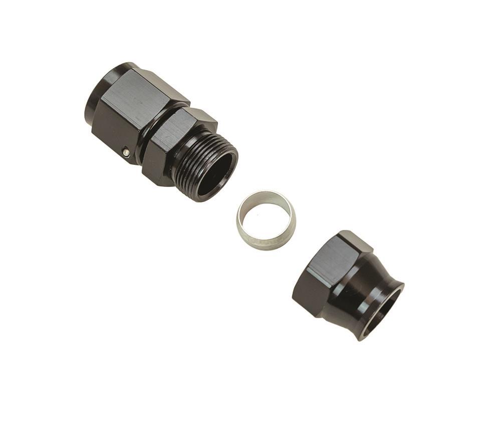 Moroso Hardline -AN Adapter Fitting, -10AN Female to 5/8" Tubing, Black Anodized - 65355