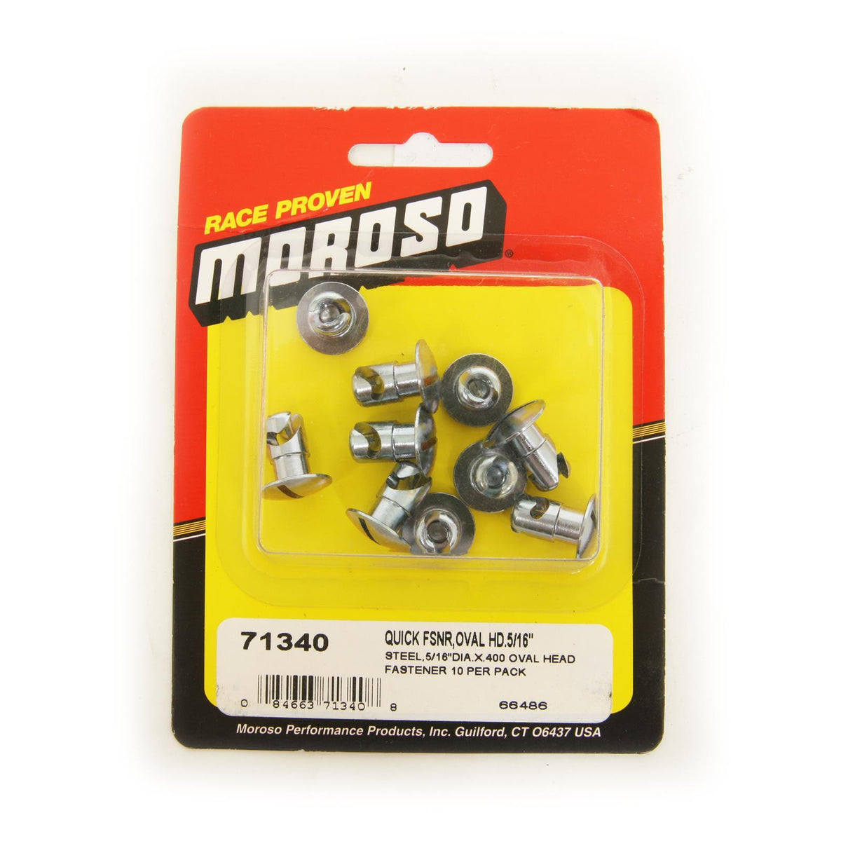 Moroso Quick Fastener, Oval,  5/16 In X .400, Steel, Silver - 71340