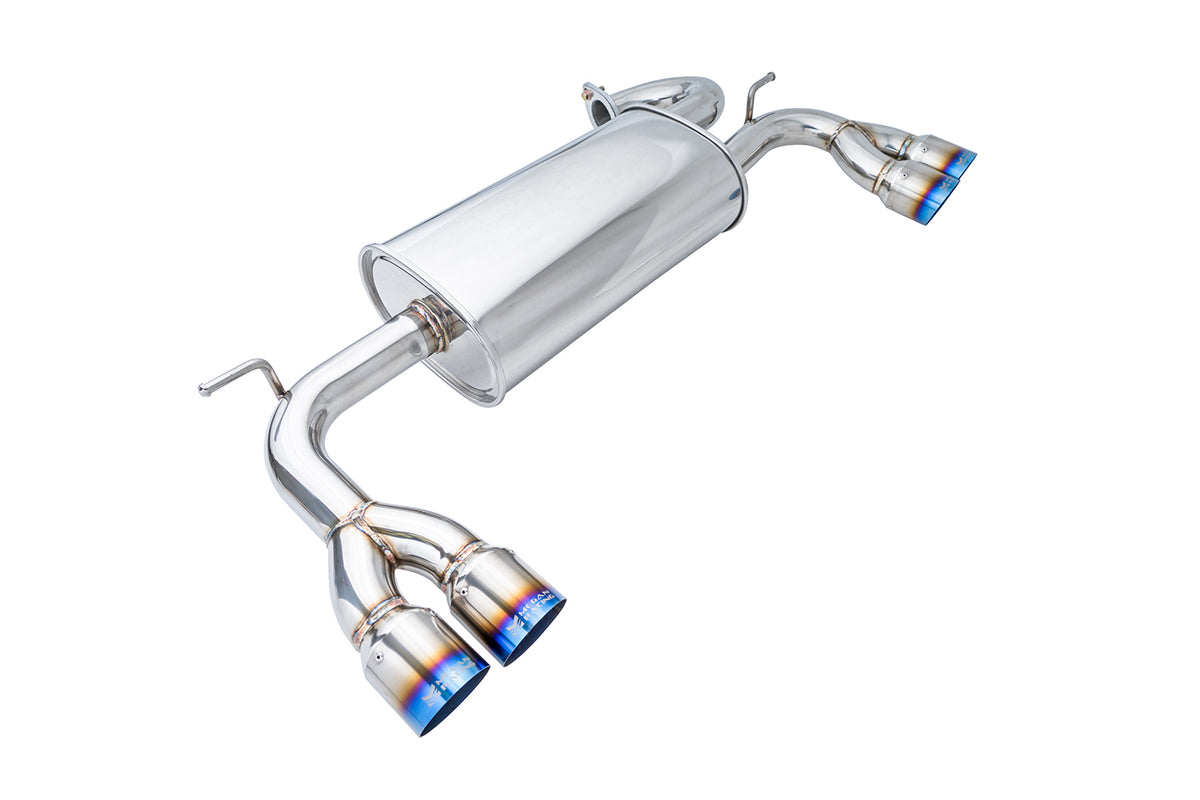 Megan Racing Axle Back Exhaust (2010-2012 Hyundai Genesis Coupe 2.0T/3.8L V6, Blue Ti-Tips) - MR-ABE-HG09-BT