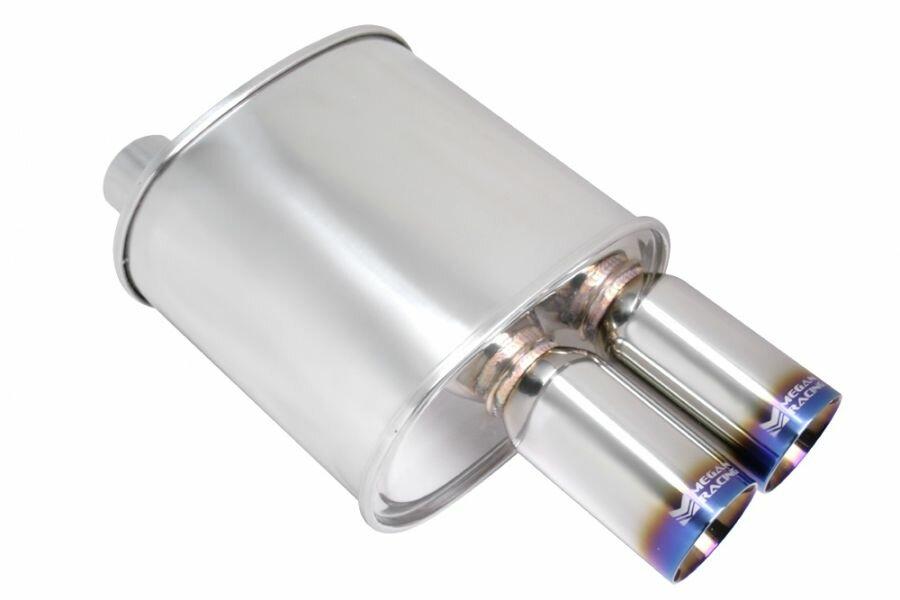 Megan Racing Universal Exhaust F-RT Dual Burnt Tip Muffler - MR-MU-FRT-2-VO