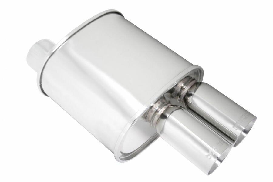 Megan Racing Universal Exhaust F-RT Turbo Dual Tip Muffler - MR-MU-FRT-2T