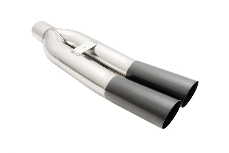 Megan Racing Universal Dual 3" Muffler Delete Exhaust Tips - Black Chrome, Angled (Weld-On) - LW-UT-D3BC-V2