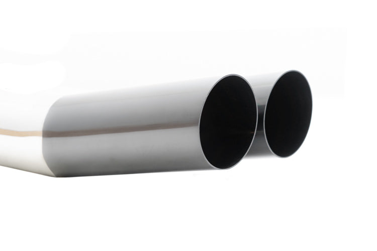 Megan Racing Universal Dual 3" Muffler Delete Exhaust Tips - Black Chrome, Angled (Weld-On) - LW-UT-D3BC-V2