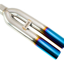 Megan Racing Universal Dual 3" Muffler Delete Exhaust Tips - Burnt Blue, Angled (Weld-On) - LW-UT-D3-BT-V2
