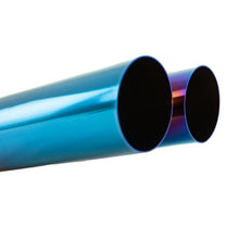 Megan Racing Universal Dual 3" Muffler Delete Exhaust Tips - Burnt Blue, Angled (Weld-On) - LW-UT-D3-BT-V2