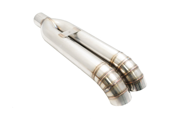 Megan Racing Universal Dual 3" Muffler Delete Exhaust Tips - Stainless Turndown (Weld-On) - LW-UT-FD-D3