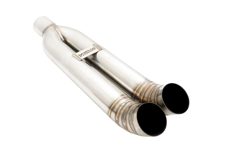 Megan Racing Universal Dual 3" Muffler Delete Exhaust Tips - Stainless Turndown (Weld-On) - LW-UT-FD-D3