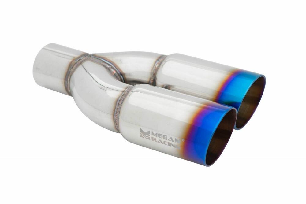 Megan Racing Universal Twin Burnt Roll 3" Tips - Passenger Side - MR-UT-TBT-3-PS
