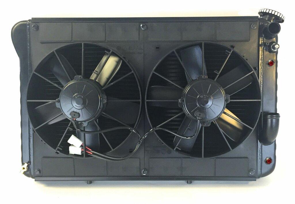 DeWitts 1963-65 CORVETTE MOD. CF LS Radiator Combo Dual 11" Fans Black - 32-6239024A