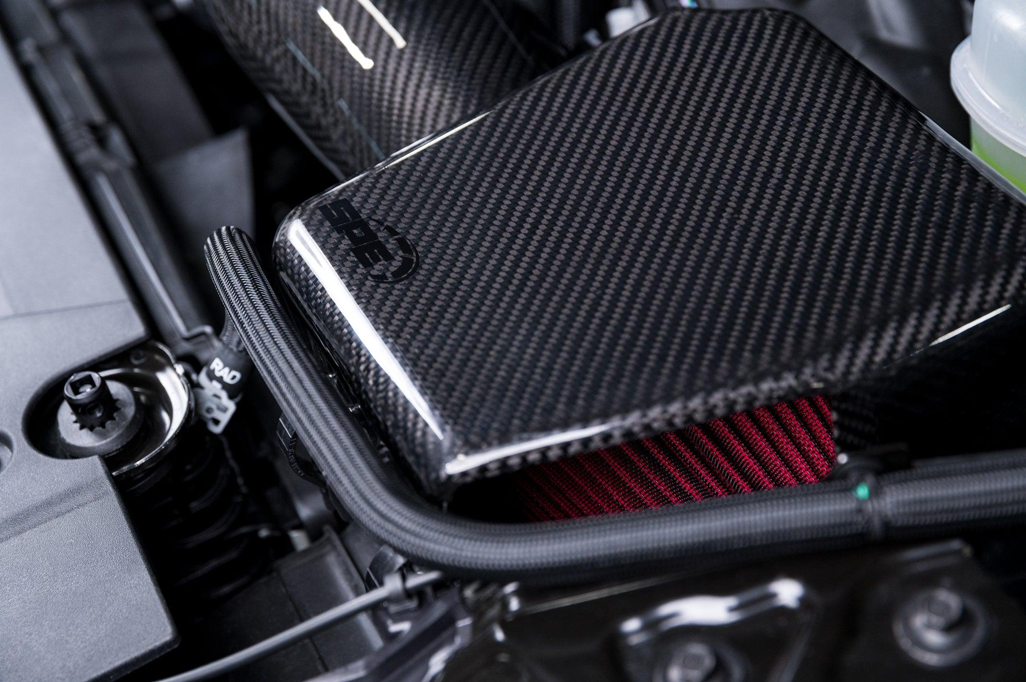 Snyder Performance Engineering 3k Twill Carbon Fiber Cold Air Intakes - Blue Filters (2024-2026 Mustang GT) - SPE-C100212