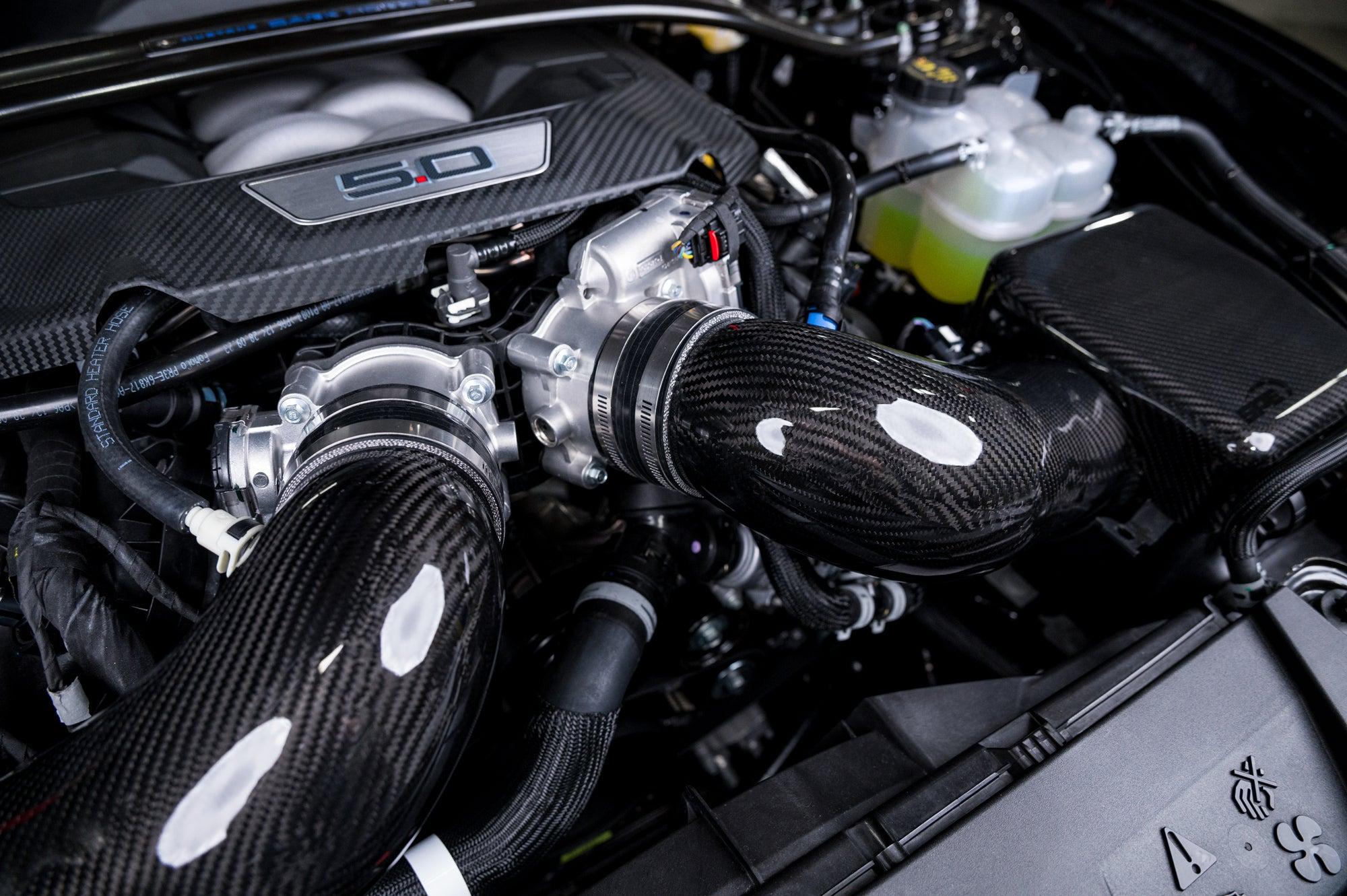 Snyder Performance Engineering 3k Twill Carbon Fiber Cold Air Intakes - Blue Filters (2024-2026 Mustang GT) - SPE-C100212