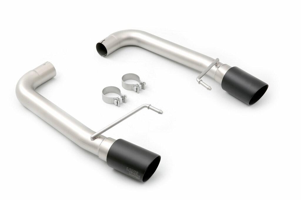 LTH 2.5" Stainless Steel Muffler Delete Axleback System with Black Patriot Tips (2015-2026 Mustang GT - Non Active) - FDMD00001LP