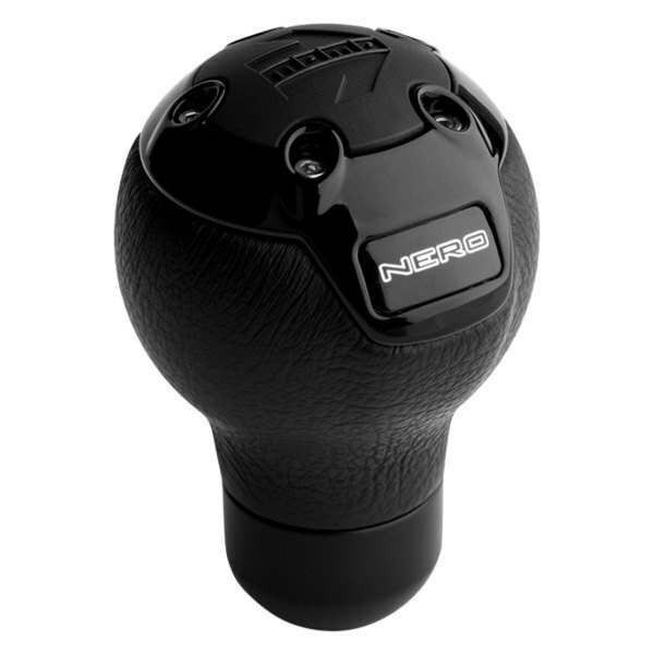 Momo Shift Knob - Nero, Tall, Black Leather, Black Chrome Insert - NERBK1