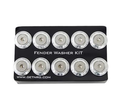 NRG Fender Washer Kit, Set of 10, Silver, Rivets for Plastic - FW-100SL