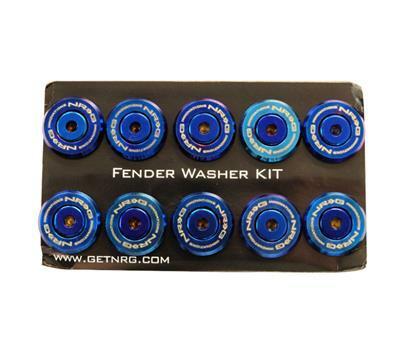 NRG Fender Washer Kit, Set of 10, M style, Titanium Burn Washer with stainless bolt, Rivets for plastic - FW-300TS