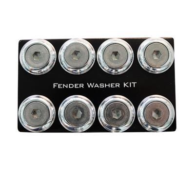 NRG Fender Washer Kit, Set of 8, Silver with Color Matched Bolts, Rivets for Plastic - FW-800SL