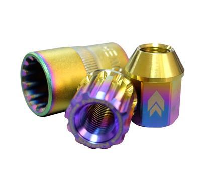 NRG M12 x 1.5 Titanium Neochrome Lug Nut Set 21 pc / Lock Key Socket - LN-T200MC-21