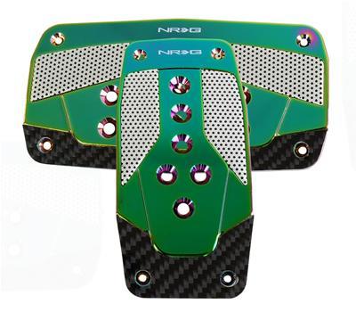 NRG Aluminum Sport Pedal Silver w/ Neo Chrome Carbon AT - PDL-450MC